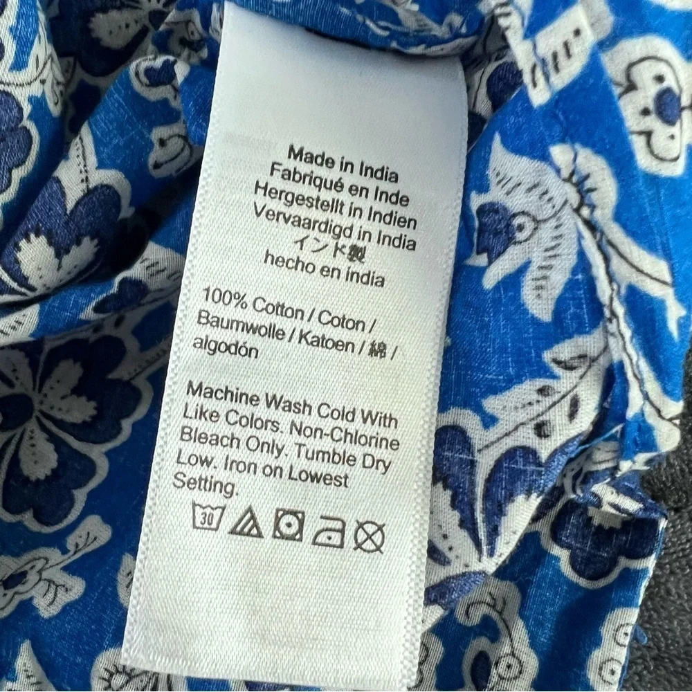 J. Crew Dress Women’s XS Blue Floral Mini Lace Neck Long Sleeve HH